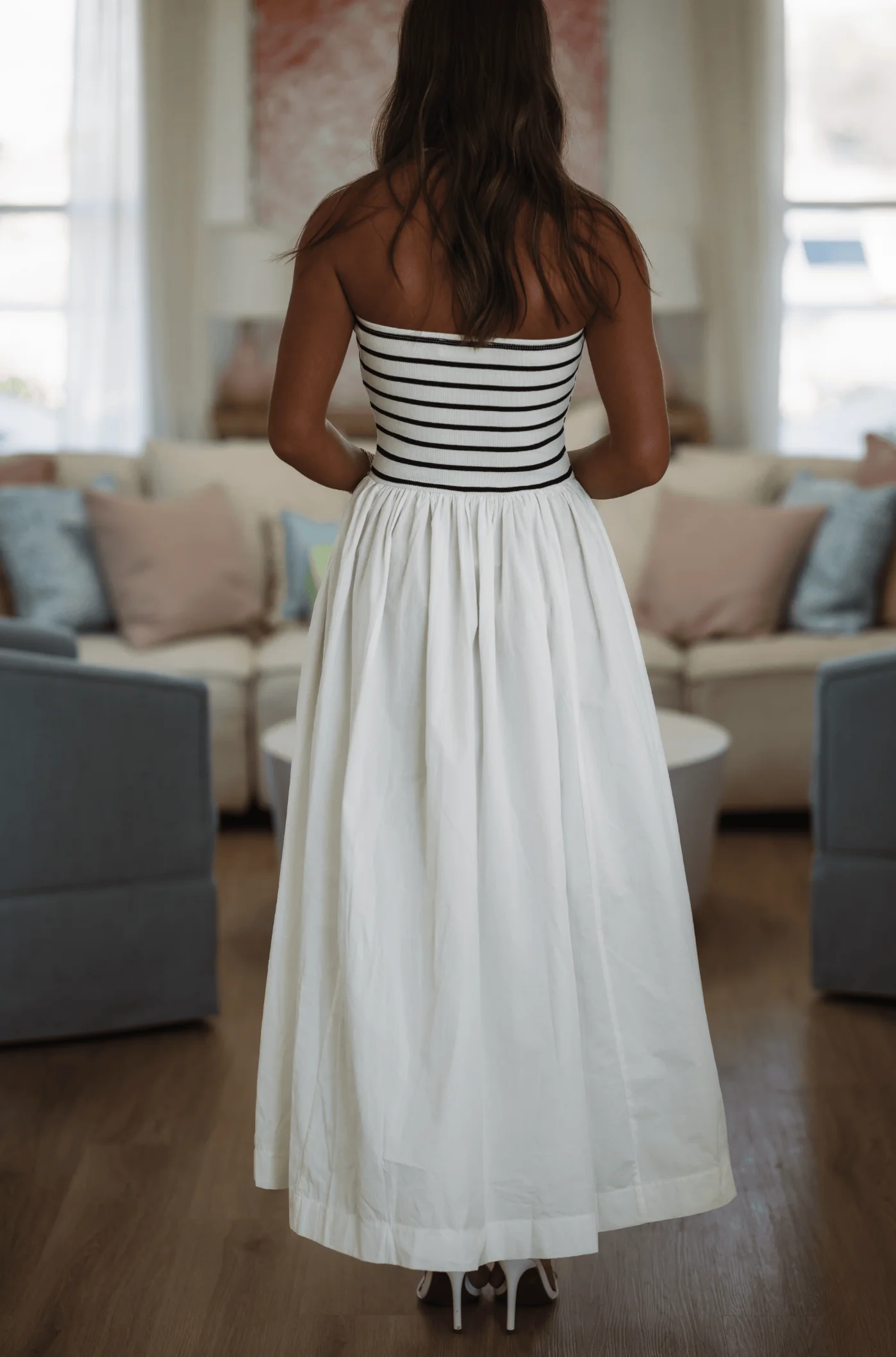 Yacht Club Essential Maxi Dress - White and Black - Image 2
